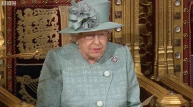 Her Majesty the Queen delivering the Queen&#039;s Speech in the House of Lords today (image courtesy BBC TV)