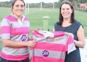Rugby captain Lizzie Leach and Nicola Watts from Jane Smith Financial Planning