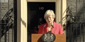 PM Theresa May&#039;s emotional resignation today. Source: BBC TV