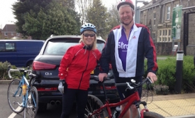 Nick Cann and wife Jo raising money on a sponsored bike ride